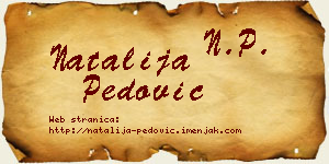 Natalija Pedović vizit kartica